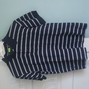 Valentino 100% Mercerized Cotton Navy & White Stripe Polo